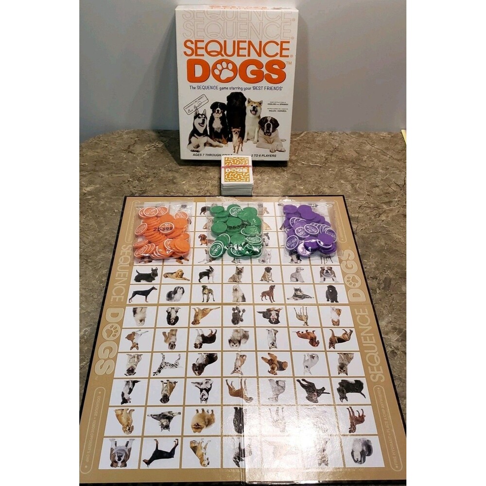 Sequence Dogs 2013 Cards Board Game Family Kids Animals Pets Ages 7+ 2-6 Players - Picture 4 of 6